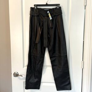 Black Antonio Melani leather pants from the Luxury Collection NBW Size 8